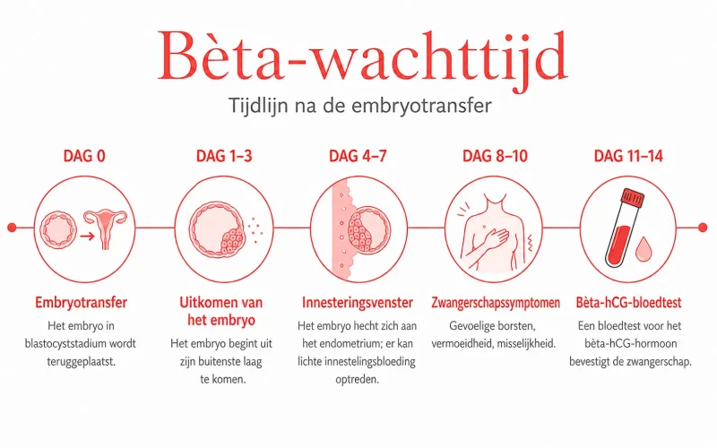beta-wachttijd - tijdlijn na de embryotransfer beta-wachttijd - tijdlijn na de embryotransfer