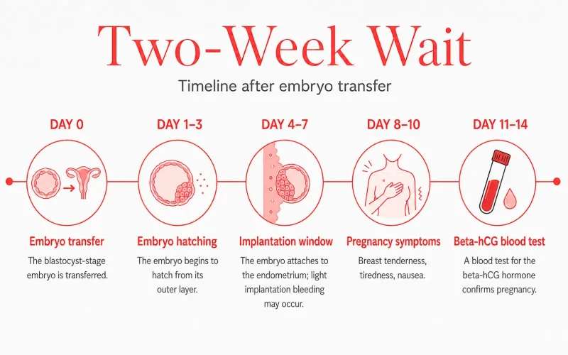 timeline after embryotransfer - two week wait timeline after embryotransfer - two week wait